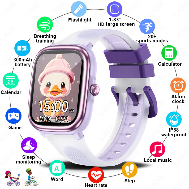 Smartwatch Watches For Kid Boy With Alarm - Детские умные часы LIGE 2026, новые,