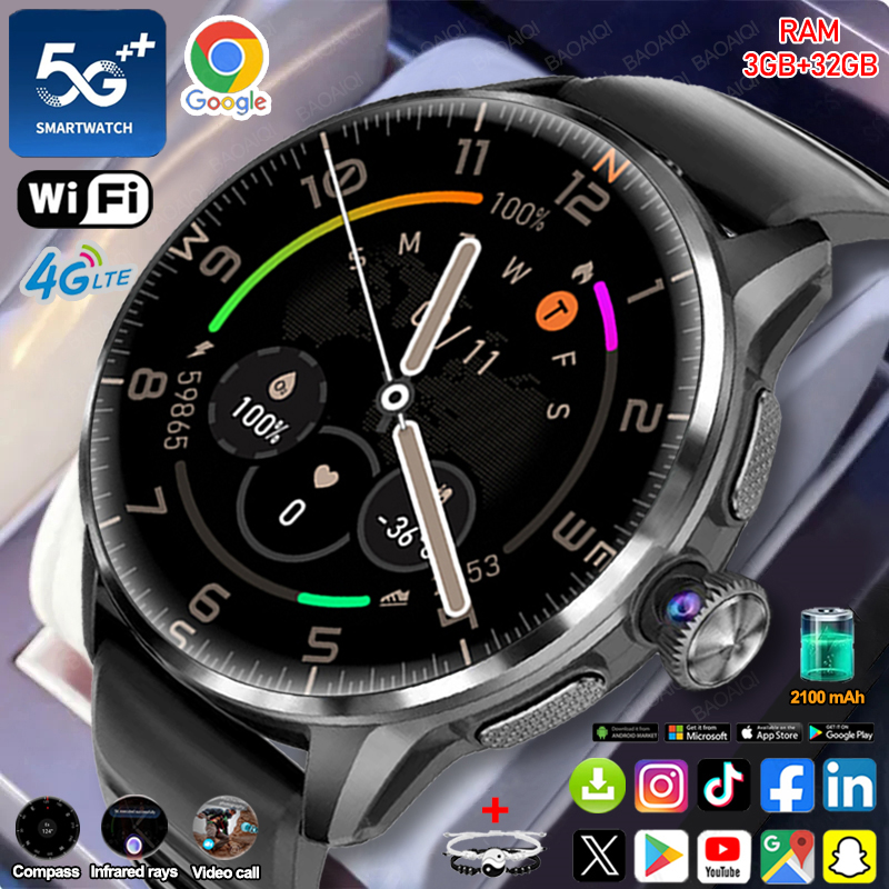 Watch Esim - Смарт-часы с поддержкой 5G/4G, 1,60-дюймовый AMOLED-экран,