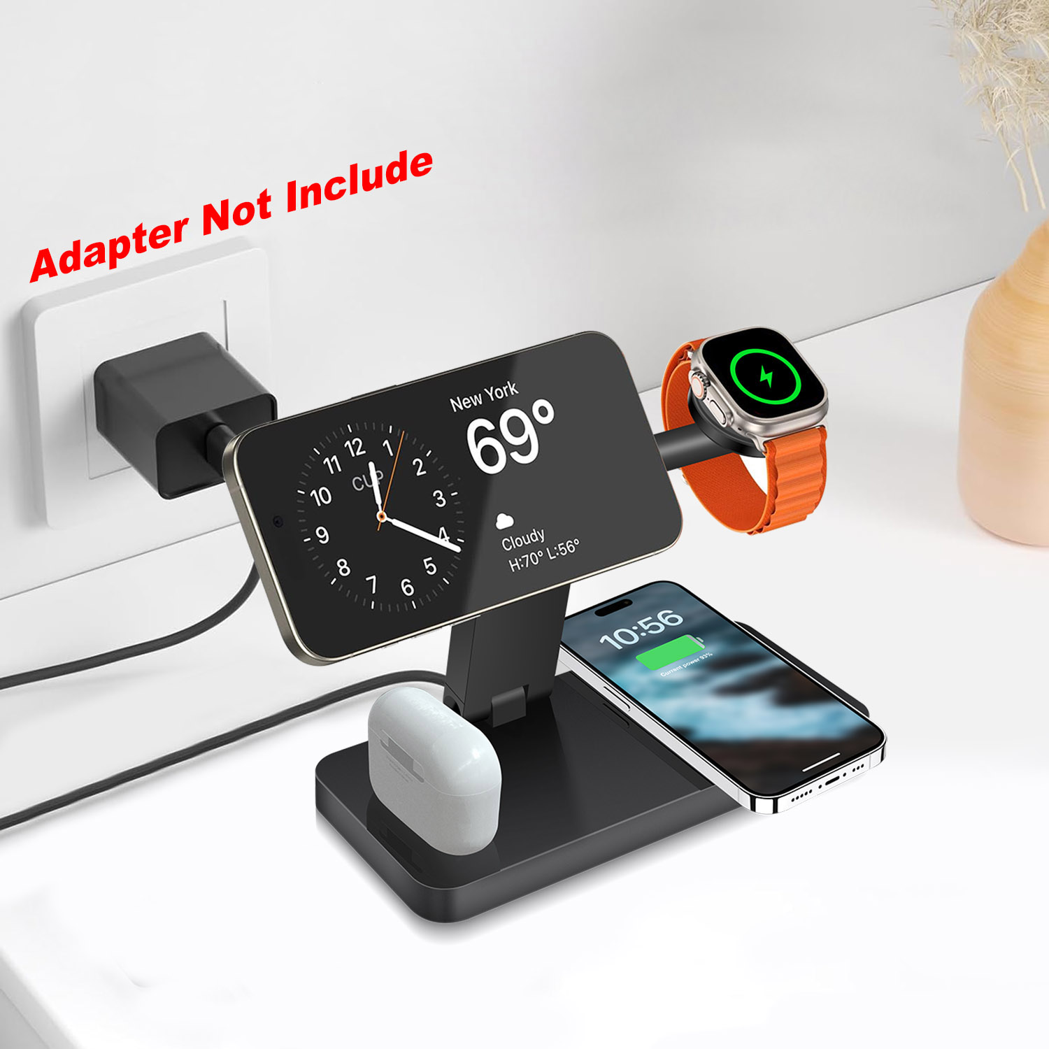 Smartwatch Apple Watch - Магнитная беспроводная зарядная станция 4-в-1 для
