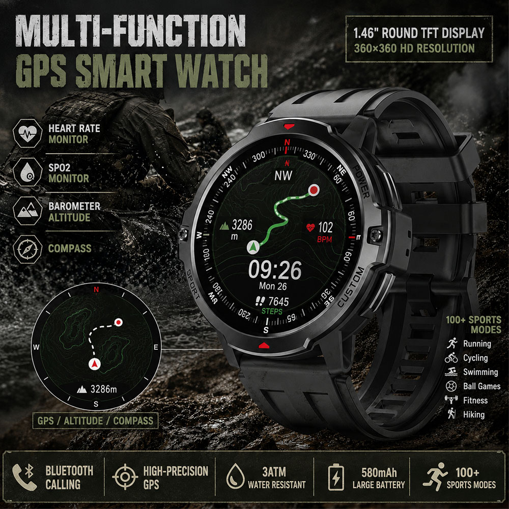 Smartwatch Timex Watches For Men - НОВЫЕ Смарт-часы с GPS 1,46 дюйма,