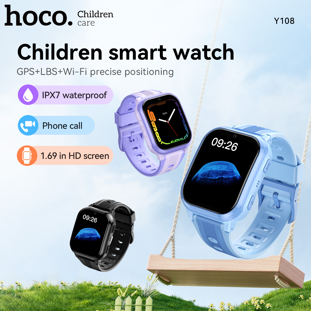 Smartwatch Watches For Kid Boy With Alarm - Детские умные часы HOCO Y108 с