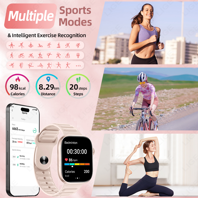 Смарт-часы LIGE 2026 NEW: мони – обзор и цена Couple Watches Smartwatch